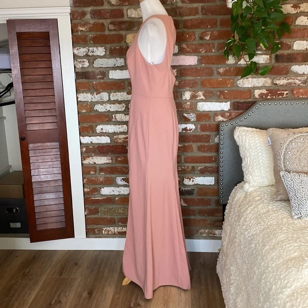 Dessy collection Open Back Gown in desert rose Size 14 New with tags Pink Maxi - Picture 7 of 14